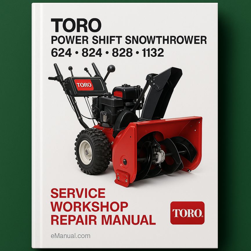 Toro Power Shift Snowthrower Snowblower Blower Model 624 824 828 1132 Service Workshop Repair Manual