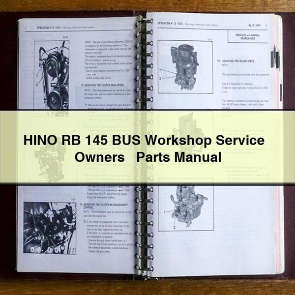 HINO RB 145 BUS Workshop Service + Owners + Parts Manual PDF Download