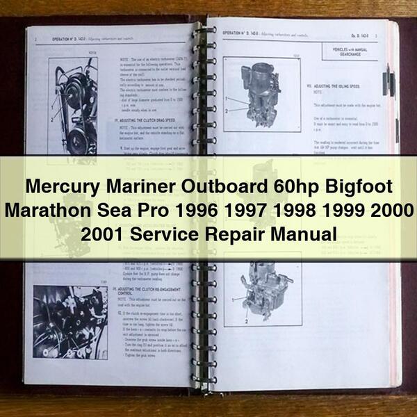 Mercury Mariner Outboard 60hp Bigfoot Marathon Sea Pro 1996 1997 1998 1999 2000 2001 Service Repair Manual