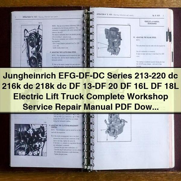 Jungheinrich Efg-df-dc Series Electric Lift Truck Service Repair Workshop Manual PDF
