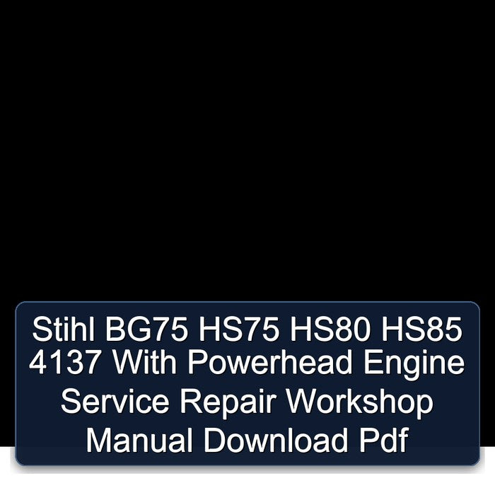 Stihl BG75 HS75 HS80 HS85 4137 Powerhead Engine Service Repair Workshop Manual PDF