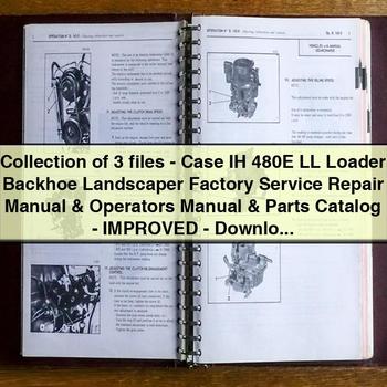 Case IH 480E LL Loader Backhoe Landscaper Operator Parts Catalog PDF