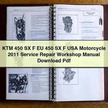 KTM 450 SX F EU 450 SX F USA Motorcycle 2011 Service Repair Workshop Manual Pdf
