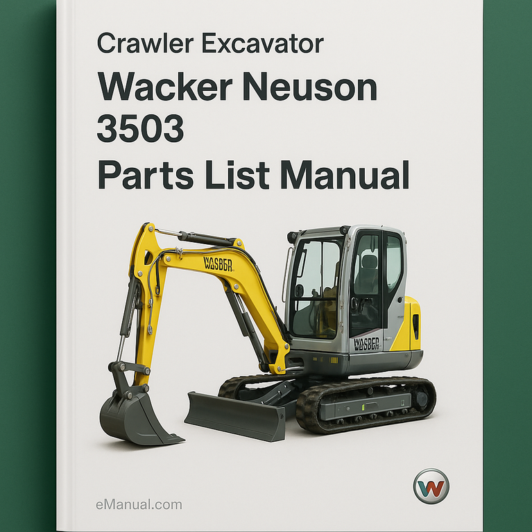 Wacker Neuson 3503 Parts List Manual Crawler Excavator