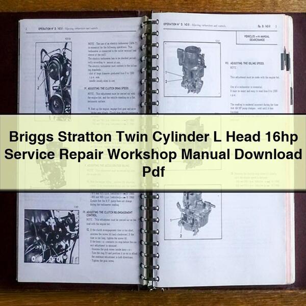 Briggs Stratton Twin Cylinder L Head 16hp Service Repair Workshop Manual  Pdf