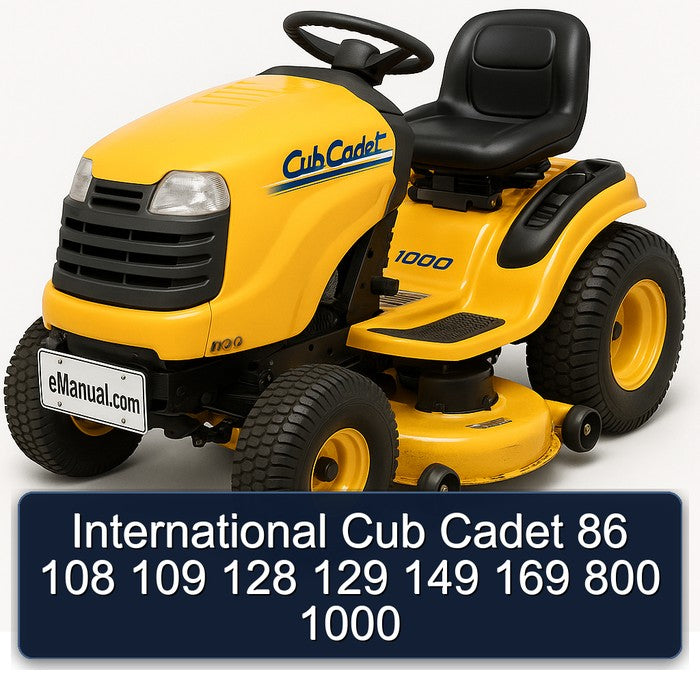 International Cub Cadet 86 108 109 128 129 149 169 800 1000